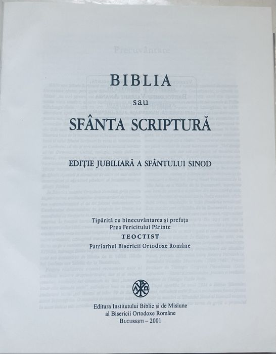 BIBLIA  sau Sfinta Scriptura