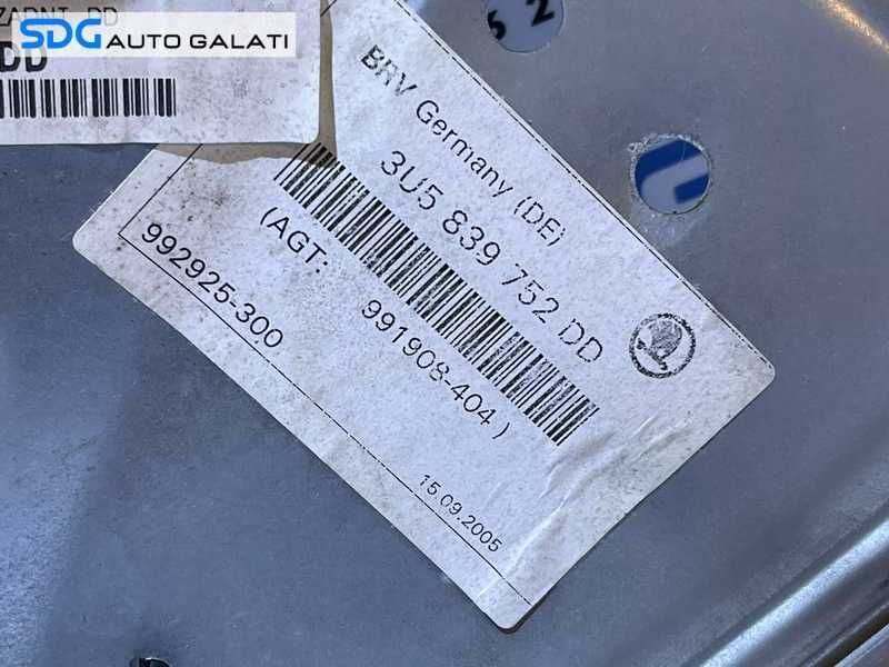 Macara Electrica Usa Portiera Dreapta Spate VW Passat B5.5 2001 - 2005 Cod 3U5839752DD 3B5839756C [L9279]