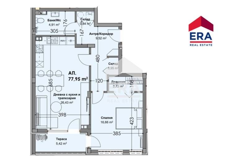 Двустаен в Нова модерна жилищна сгра в гр. Айтос