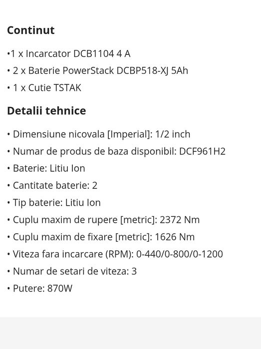 Dewalt impact  folosit 2/3 ori
