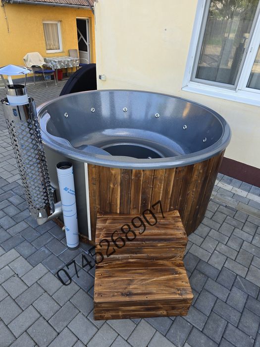 Ciubăr jacuzzi cu hidromasaj si soba integrata 8 pers