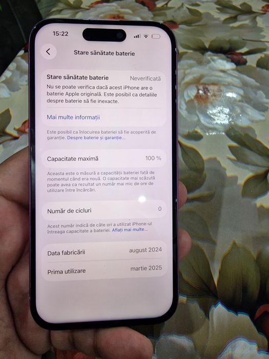 Vand sau schimb iphone 16 fullbox ca nou liber de retea  sanatatea baterie e  100 la % Preț fix fix