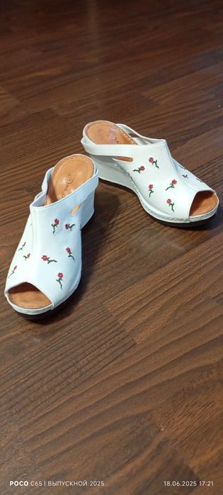 Босоножки натур.кожа.