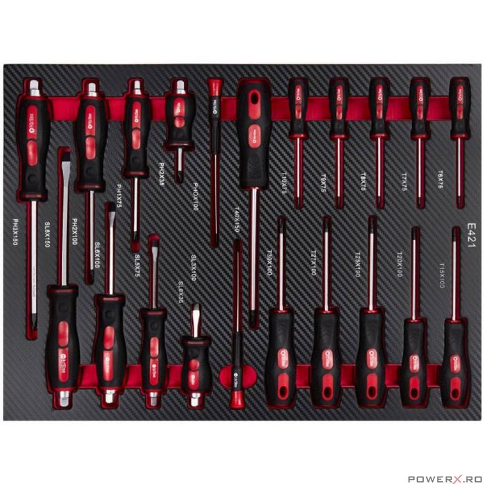 Dulap scule complet, pe roti, 7 sertare, 299 piese, Kraft