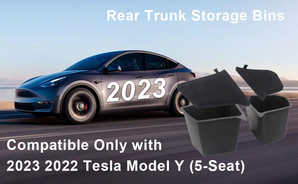 Водоустойчиви странични органайзери за багажник на Tesla Model Y 2022-2024 с капак, к-кт ляв и десен