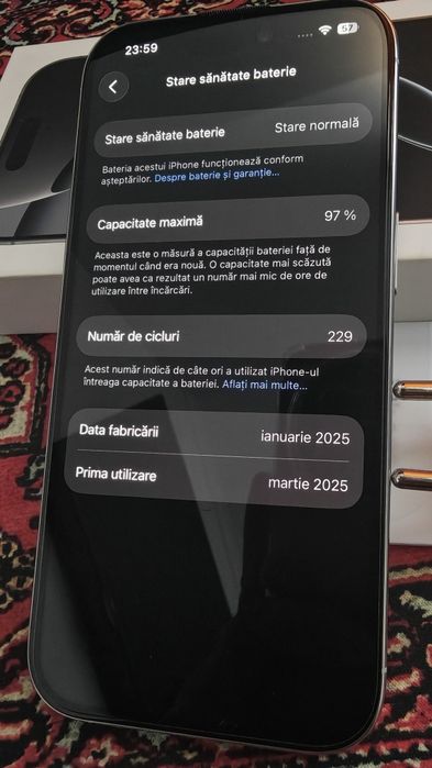 iPhone 16 Pro, White Titanium, 256 GB, 97% FULL BOX + EXTRA