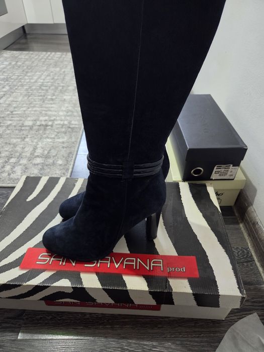 Cizme pile naturala cu toc marimea 40