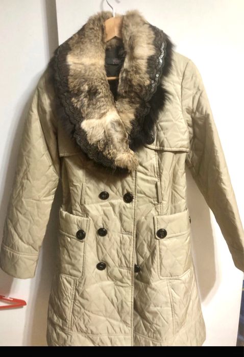 Geaca lung  cu blana