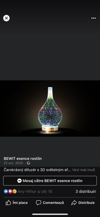 Aromadifuzor 3D Ball din sticla pentru uleiuri esentiale