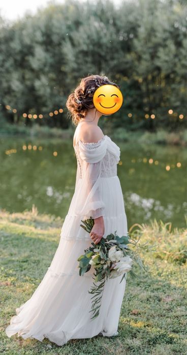 Rochie de mireasa-Matase naturala