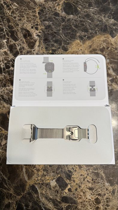 Curea Apple Watch Ultra Natural Titanium Milanesse Loop - NOU