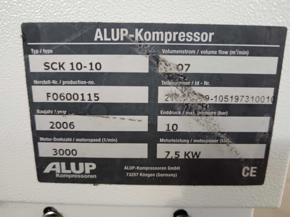 Немски индустриален компресор Alup SCK 10-10