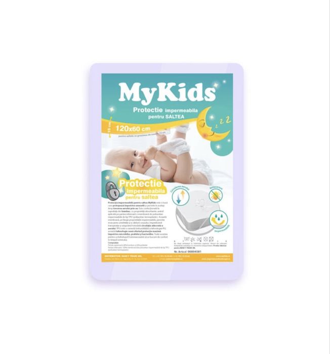 Patut copil KLUPS Paula + saltea cocos + protectie impermeabila