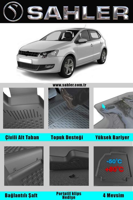 НОВО !!! Стелки гумени за ФОЛКСВАГЕН ПОЛО 2010 - 2017  VW Polo