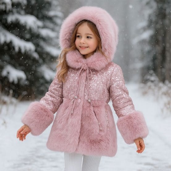 Детско яке пух и пайети