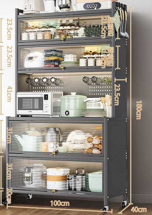 Металлические кухонные полки и шкаф / Metall oshxona polkasi va shkaf