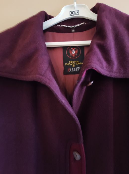 Дълго палто от кашмир в бордо на италианската фирма  TOSKANA LODEN MAY