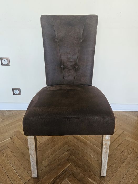 Трапезен стол с крака от масив 6 бр.