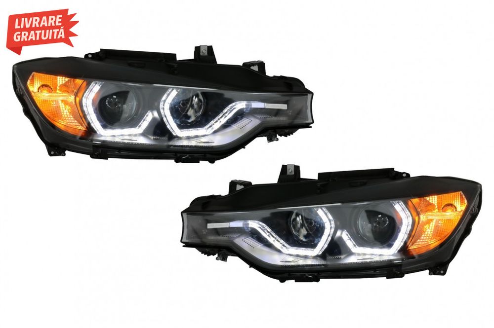 Faruri Full Angel Eyes LED DRL BMW 3 Series F30 F31 Sedan Touring (10.