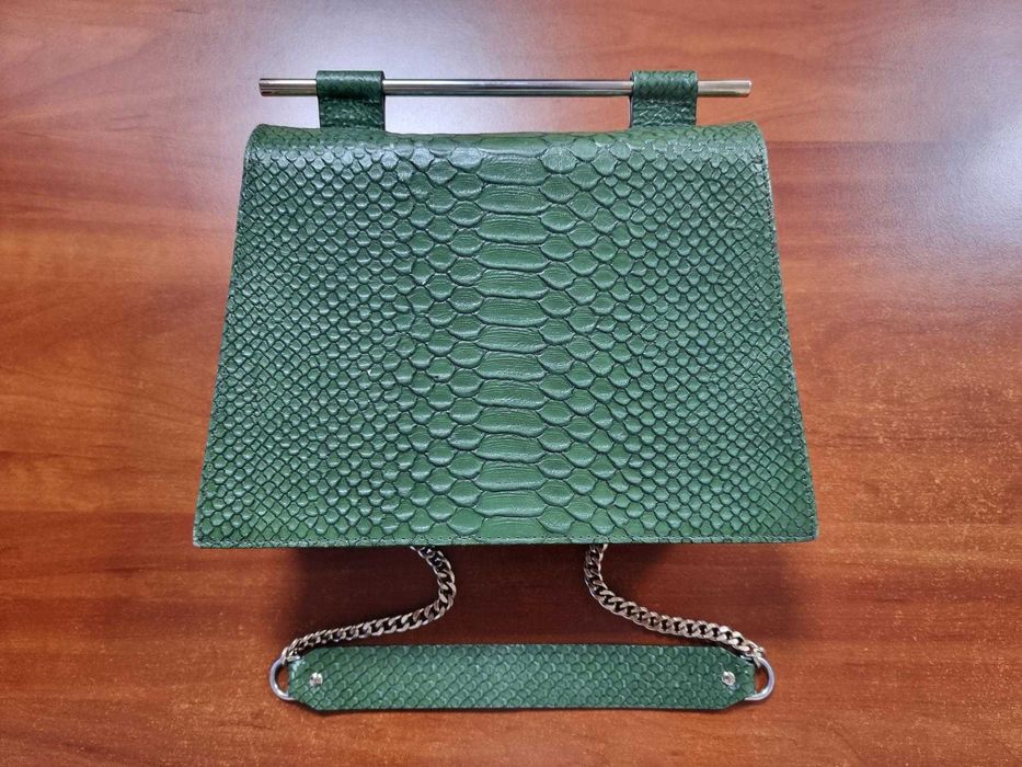 Geanta dama / verde croco / Saboniti by Iulia Pene
