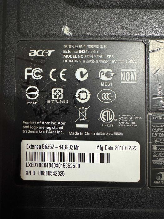 Laptop Acer Extensa 5635 si Acer Aspire 5738/5338