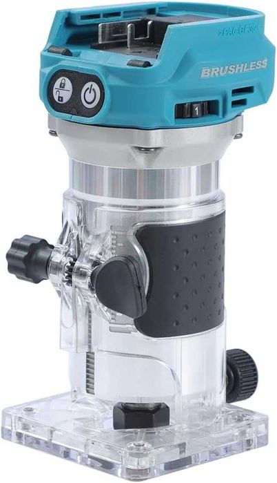 Mașină de frezat pentru lemn fără fir KATSU FIT-BAT cu motor fără perii, compatibilă cu acumulatori 18V, pentru profilare, laminare și îmbinări