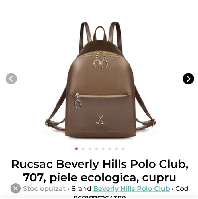 Rucsac dama Beverly Hills Polo maro cupru