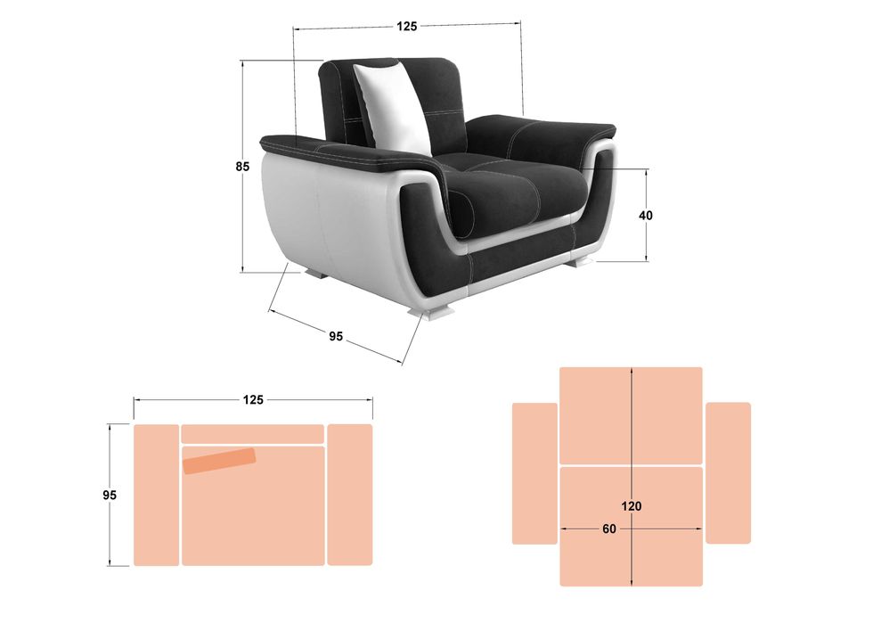 Разтегателен Фотьойл нов, цвят бежово