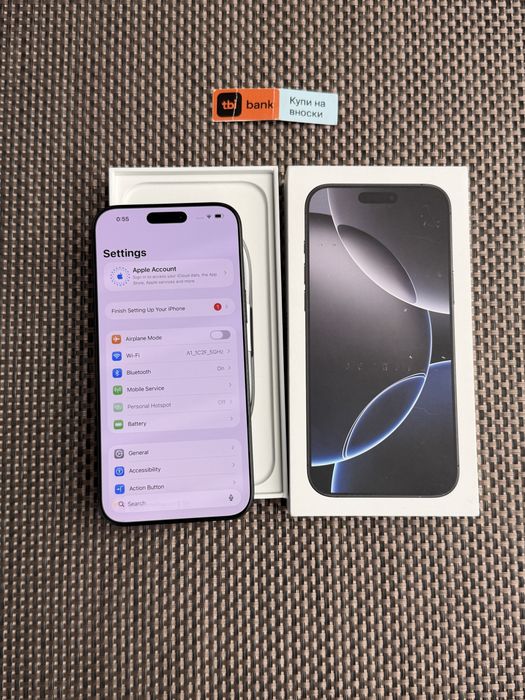 КАТО НОВ! 512Gb*ЛИЗИНГ* iPhone 16 Pro Max Blac Titanium 96% БАТЕРИЯ