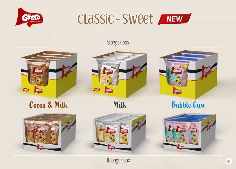 Pufuleti Gusto Classic Sweet EN-GROS - 0.63 USD/punga (min 1 palet)