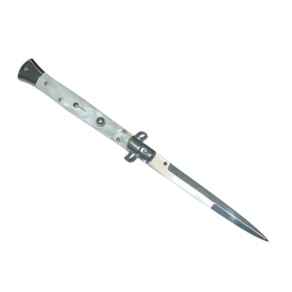 Set doua bricege automat stiletto, argintiu si albastru, 33 cm