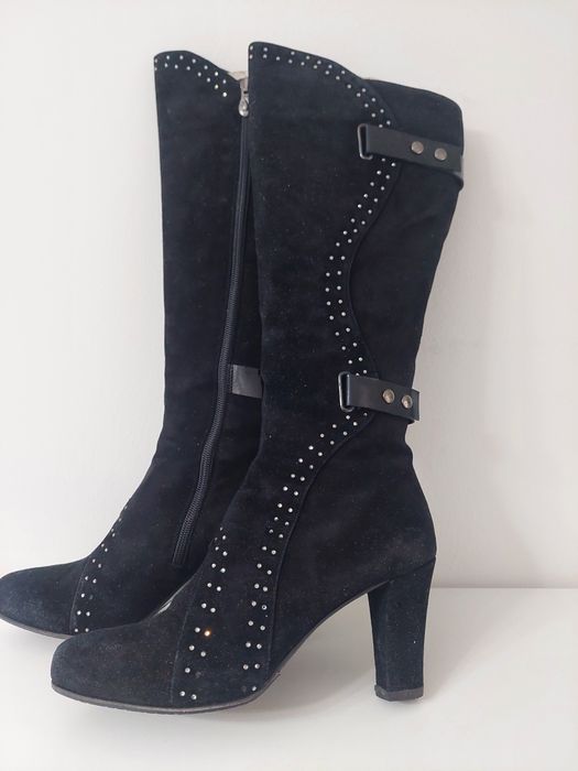 Сапоги осенние замшевые