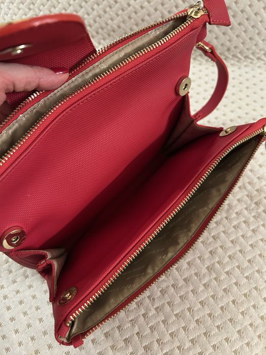 Маркови дамски чанти Picard и US Polo бежова змийска и червена