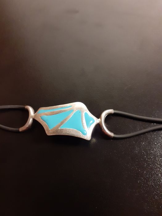 Bratara din argint si silicon cu email, Galapagos