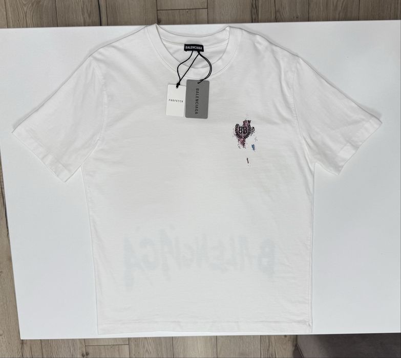 Tricou Balenciaga alb - logo discret frontal - nou cu etichetă