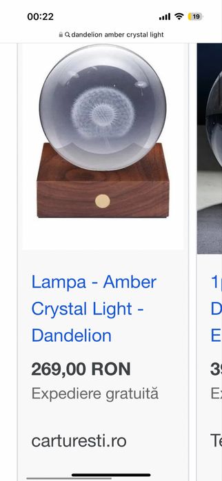 Lampa de veghe / lampa Mobexpert amber Crystal Light Dandelion