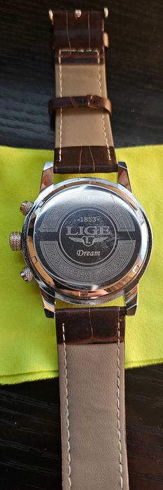 Ceas LIGE barbati alb Quartz  FARA baterie, curea UZATA