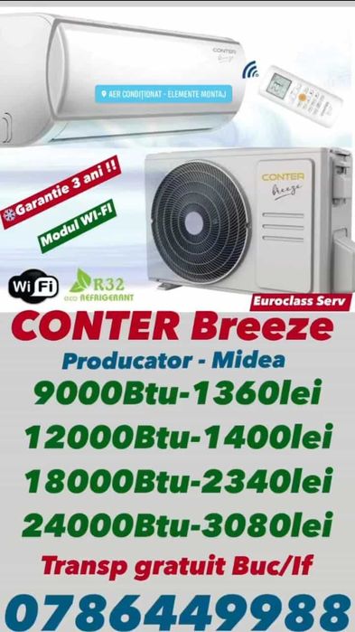 Aer conditionat inverter control WiFi, CONTER BREEZE 24000 BTU