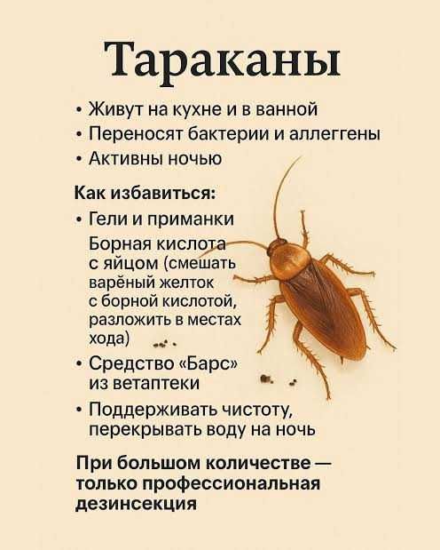 Обработка от тараканов