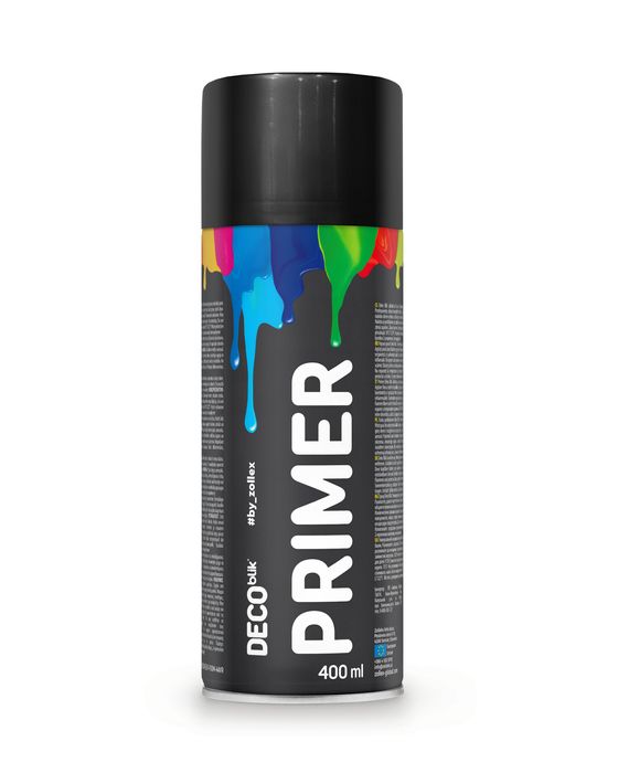 грунд спрей deco bilik base/primer боя (черен) zollex 400мл, 15088