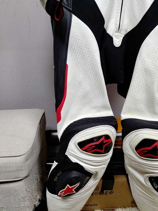 Кожен мото екип Alpinestars GP Pro white red 52