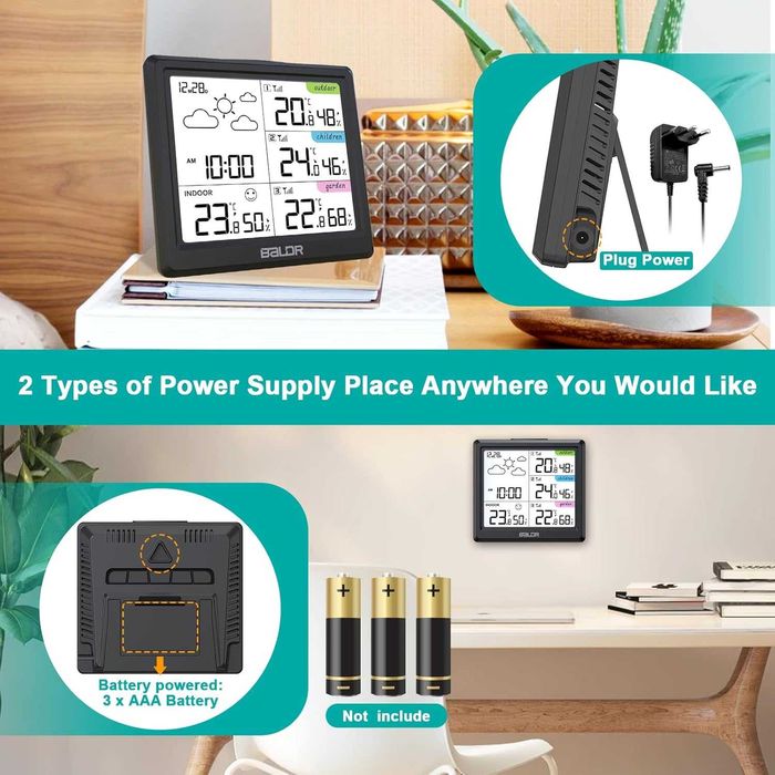 LEVIPE Метеорологична станция – Голям тъчскрийн, 3 външни сензора