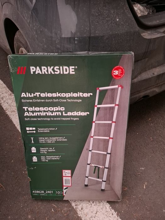 Vand scara telescopica din aluminiu Parkside noua sigilata