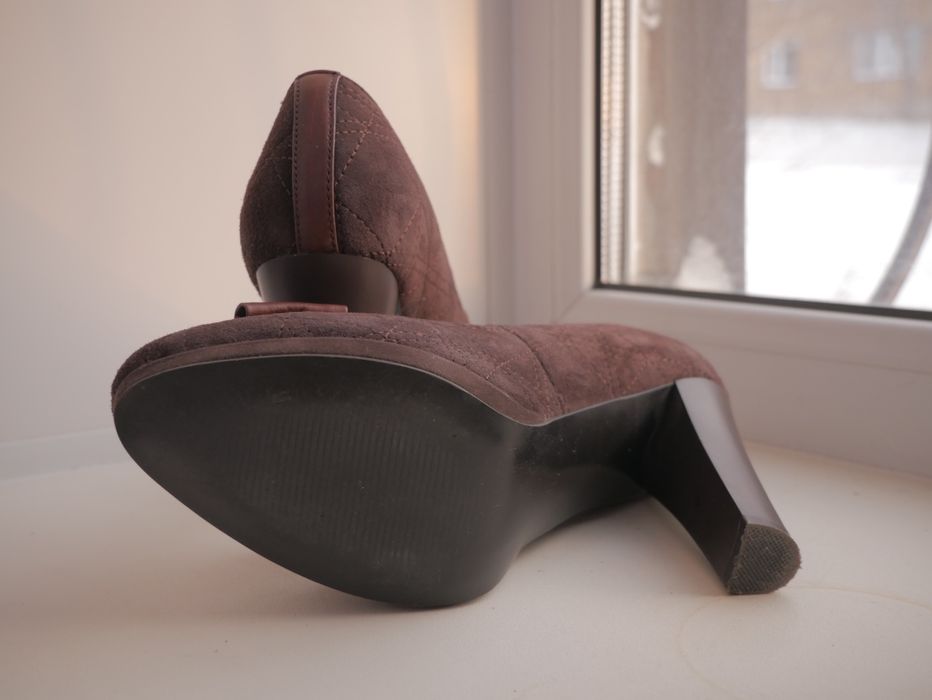 Туфли замшевые коричневые