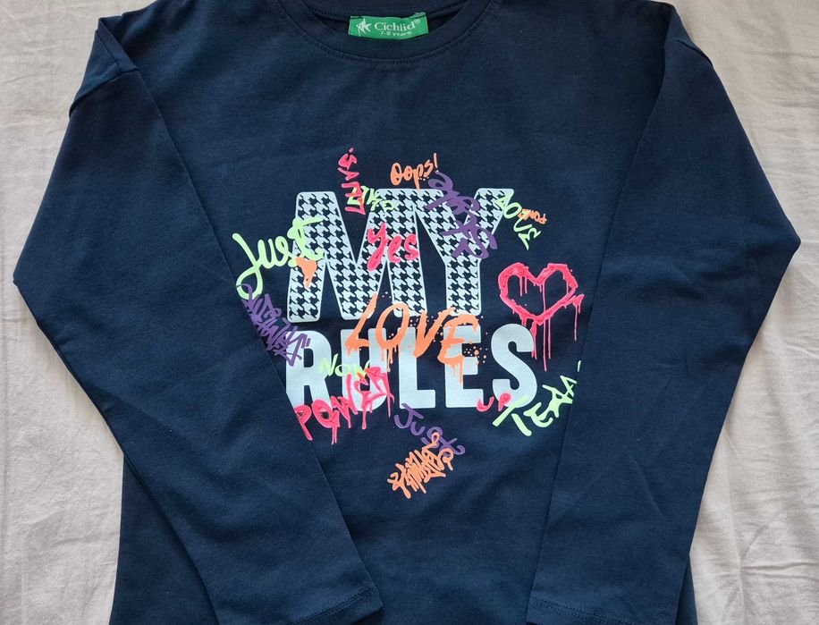 Нови 4 бр. памучни блузки 6-8 години, рокли Елза и Анна