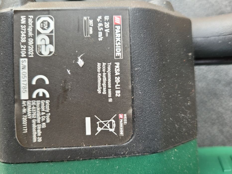 Drujba electrica (baterie)Parkside PKSA 20LI B2