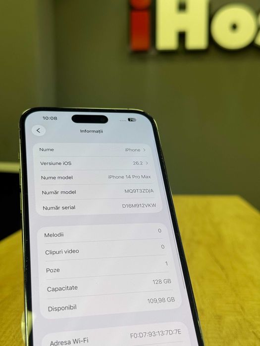 iPhone 14 Pro Max Deep Purple Mov 128GB, 87% Baterie #6029