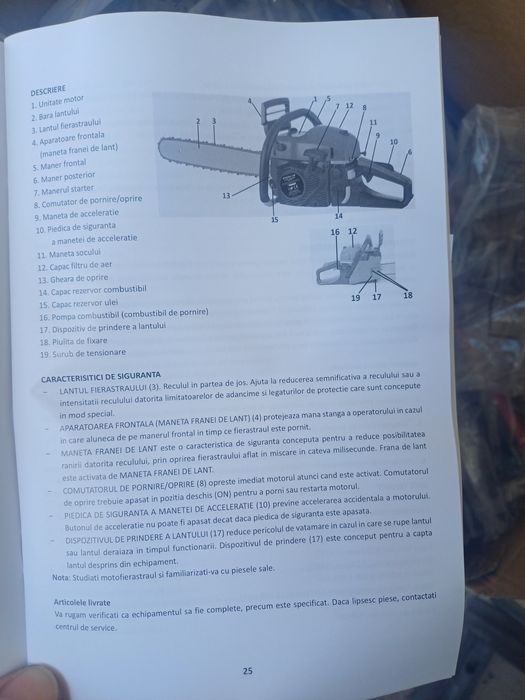 Vând drujba STEINHAUS PRO-GCS45 pe benzină