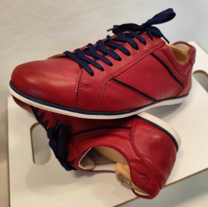 Pantofi sport casual 44 premium Wojas NOI piele naturala moale rosu