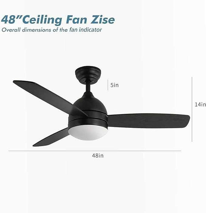 Лед полилей вентилатор с дистанционно черен, венге